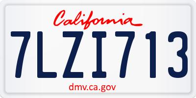 CA license plate 7LZI713