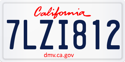 CA license plate 7LZI812