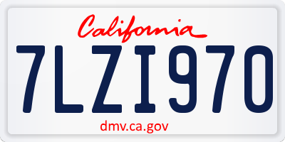 CA license plate 7LZI970