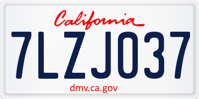 CA license plate 7LZJ037