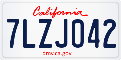 CA license plate 7LZJ042