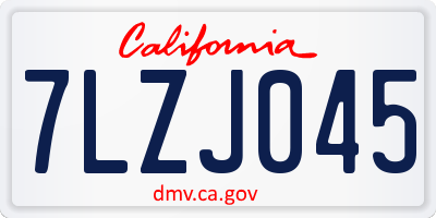 CA license plate 7LZJ045
