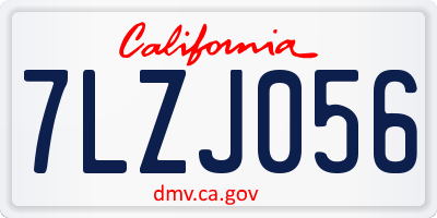CA license plate 7LZJ056