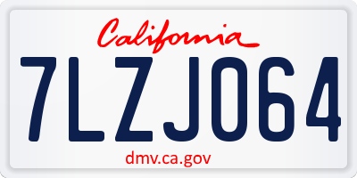 CA license plate 7LZJ064