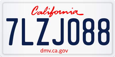 CA license plate 7LZJ088