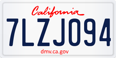 CA license plate 7LZJ094