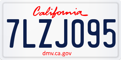CA license plate 7LZJ095