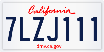CA license plate 7LZJ111