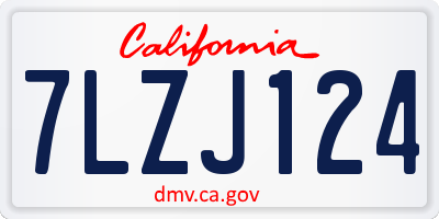 CA license plate 7LZJ124
