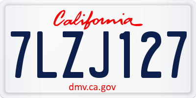 CA license plate 7LZJ127