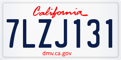 CA license plate 7LZJ131
