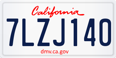 CA license plate 7LZJ140