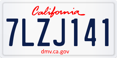 CA license plate 7LZJ141