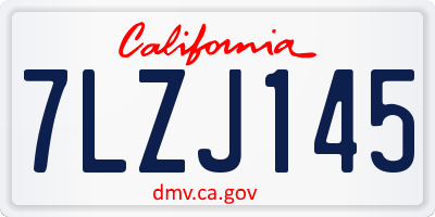 CA license plate 7LZJ145
