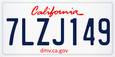 CA license plate 7LZJ149