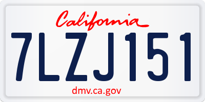 CA license plate 7LZJ151