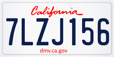 CA license plate 7LZJ156