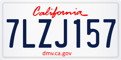 CA license plate 7LZJ157