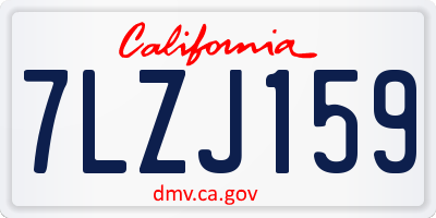 CA license plate 7LZJ159