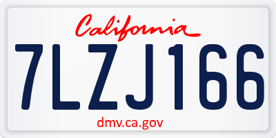 CA license plate 7LZJ166