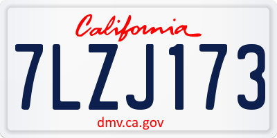 CA license plate 7LZJ173