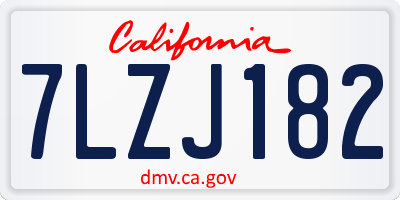 CA license plate 7LZJ182