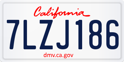 CA license plate 7LZJ186