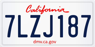 CA license plate 7LZJ187