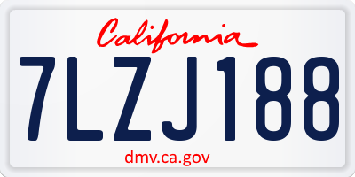 CA license plate 7LZJ188