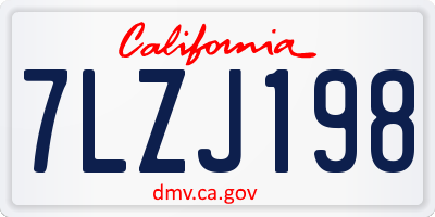 CA license plate 7LZJ198