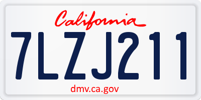 CA license plate 7LZJ211