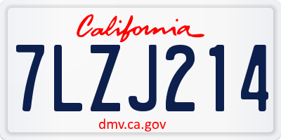 CA license plate 7LZJ214