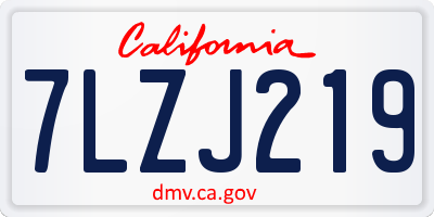 CA license plate 7LZJ219