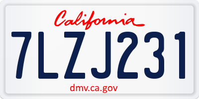 CA license plate 7LZJ231