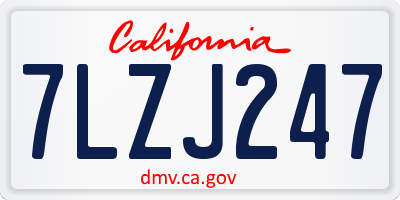 CA license plate 7LZJ247