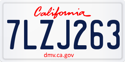 CA license plate 7LZJ263