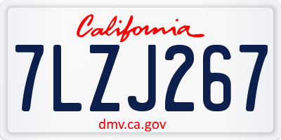 CA license plate 7LZJ267