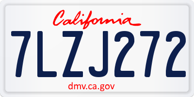 CA license plate 7LZJ272