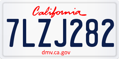 CA license plate 7LZJ282