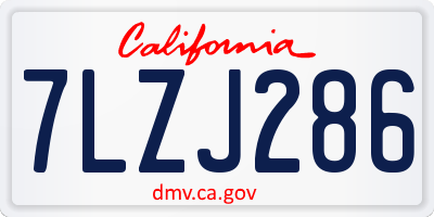 CA license plate 7LZJ286