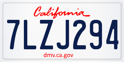 CA license plate 7LZJ294