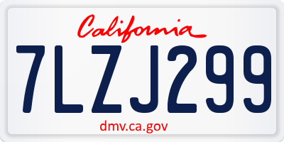 CA license plate 7LZJ299