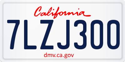 CA license plate 7LZJ300