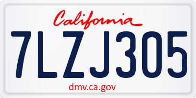 CA license plate 7LZJ305