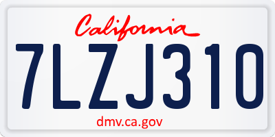 CA license plate 7LZJ310