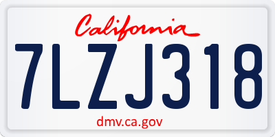 CA license plate 7LZJ318