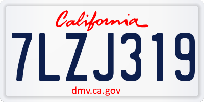 CA license plate 7LZJ319