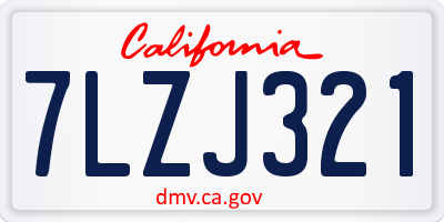 CA license plate 7LZJ321