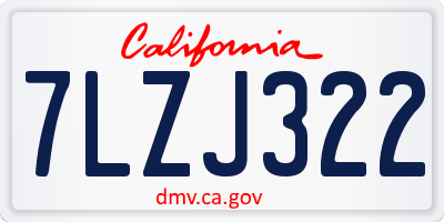 CA license plate 7LZJ322