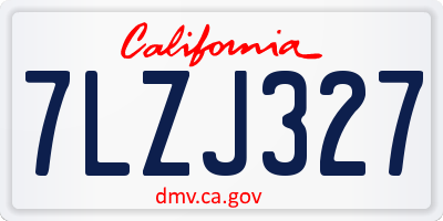 CA license plate 7LZJ327